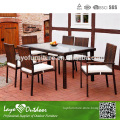 7pcs Steel Rattan Table Sets ISO9001 Certification Outdoor Large Garden Living Table Set